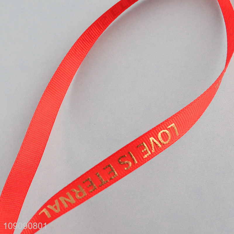 New Arrival 1cm*38 Yards Letter Print Grosgrain Ribbon for Girft Wrapping Bow making