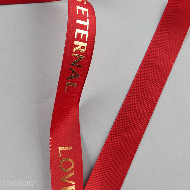 Wholesale 2.5cm Letter Print Grosgrain Ribbon Gift Wrapping Ribbon for Flower Cake