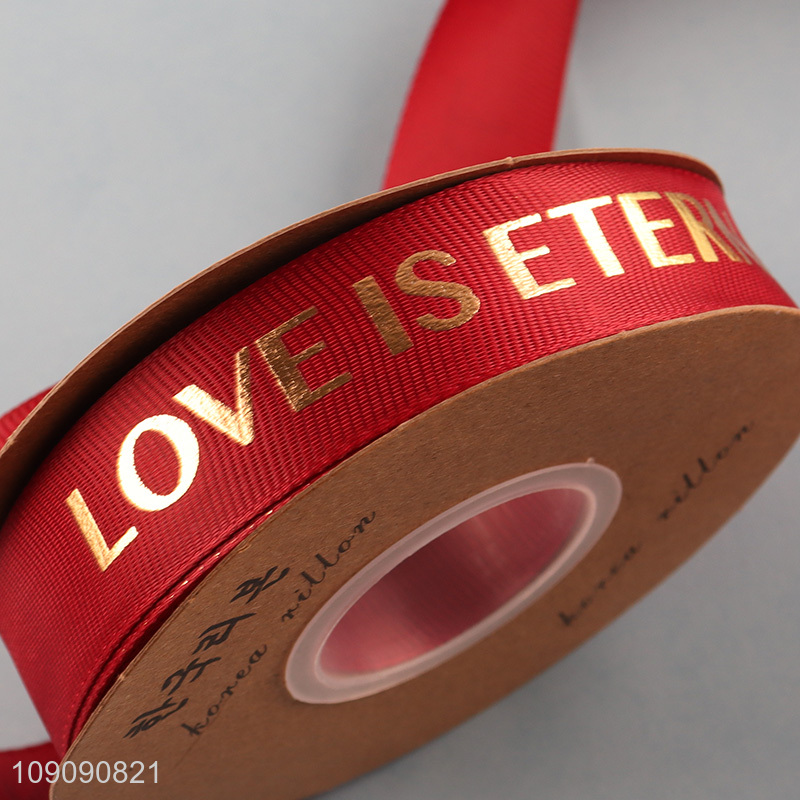 Wholesale 2.5cm Letter Print Grosgrain Ribbon Gift Wrapping Ribbon for Flower Cake