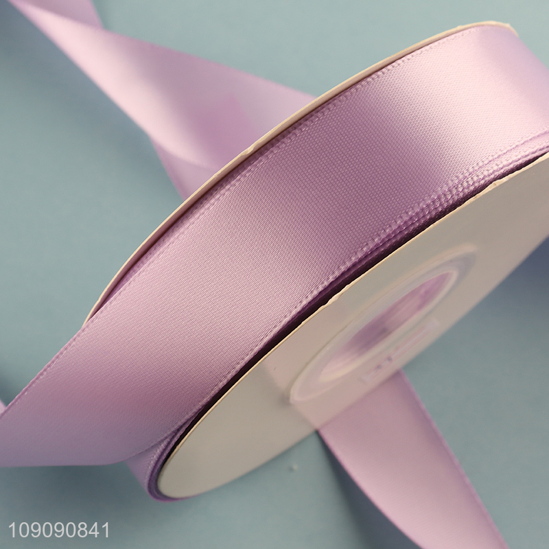 New Product 2.5cm*50 Yards Solid Color Satin Ribbon for Flower Bouquet Wedding Decoration