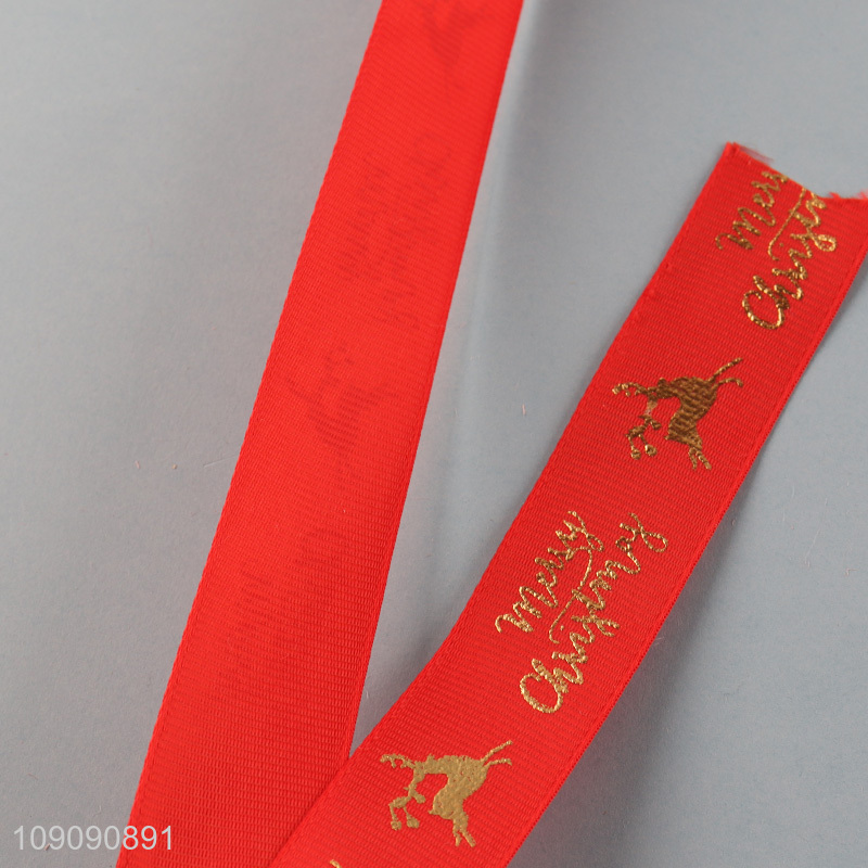 New Arrival 2.5cm*10 Yards Christmas Grosgrain Ribbon for Diy Christmas Decorations
