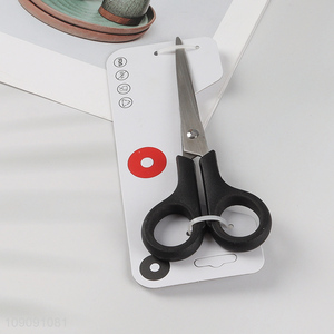 Factory direct sale black stainless steel school office paper scissors wholesale