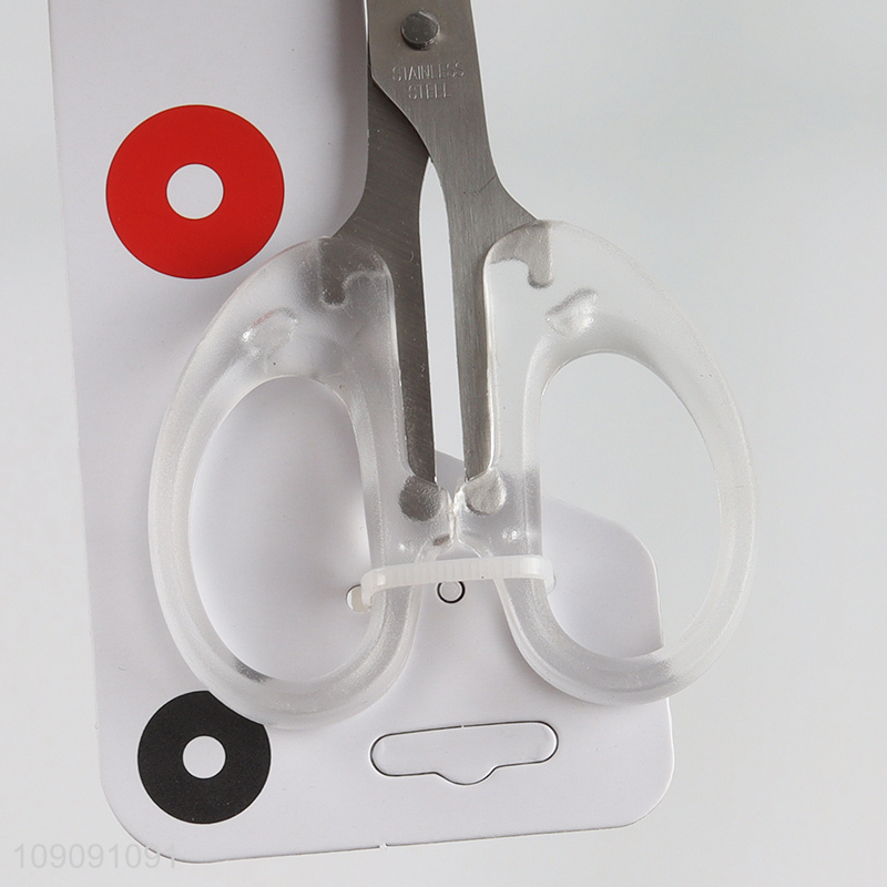 China wholesale transparent stainless steel school office scissors