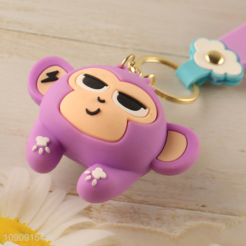 Good Quality Cute Cartoon Monkey Keychain PVC Keychain Backpack Pandents
