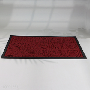 Online wholesale red leaves pattern polyester <em>floor</em> <em>mat</em> door <em>mat</em>
