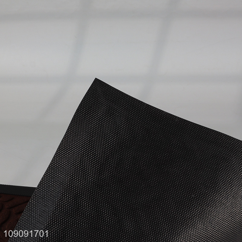 New product leaves pattern polyester anti-slip floor mat door mat