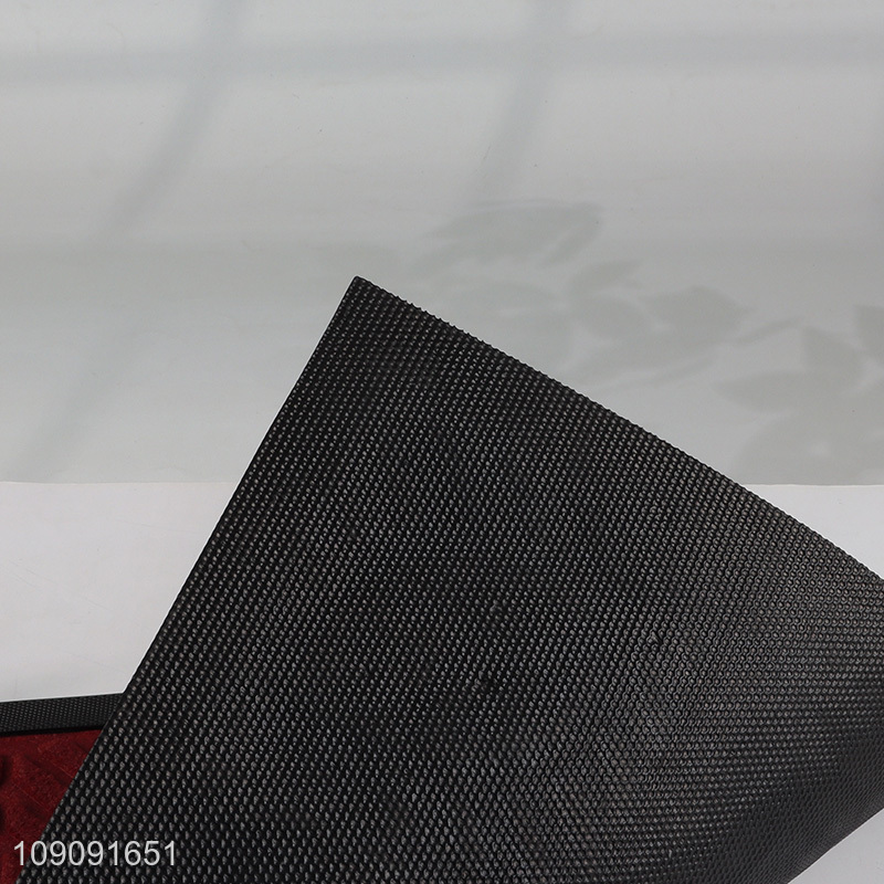 Online wholesale red leaves pattern polyester floor mat door mat