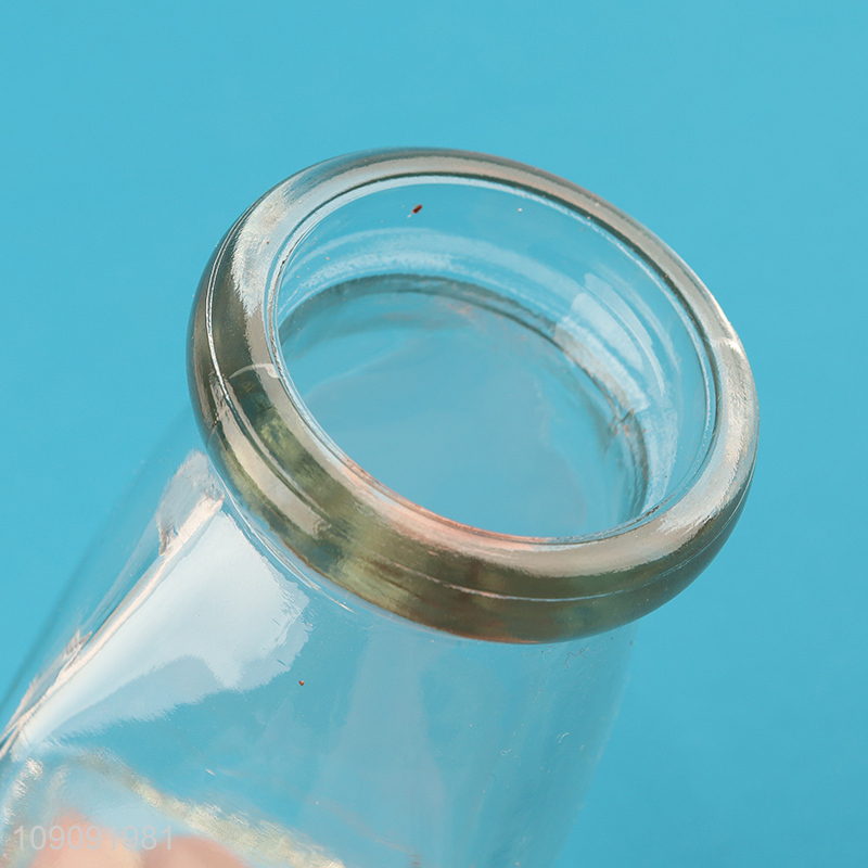 High Quality Clear Empty Glass Yogurt Pudding Jar with Cork Lid