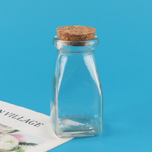 High Quality Clear Empty Glass Yogurt Pudding Jar with Cork Lid