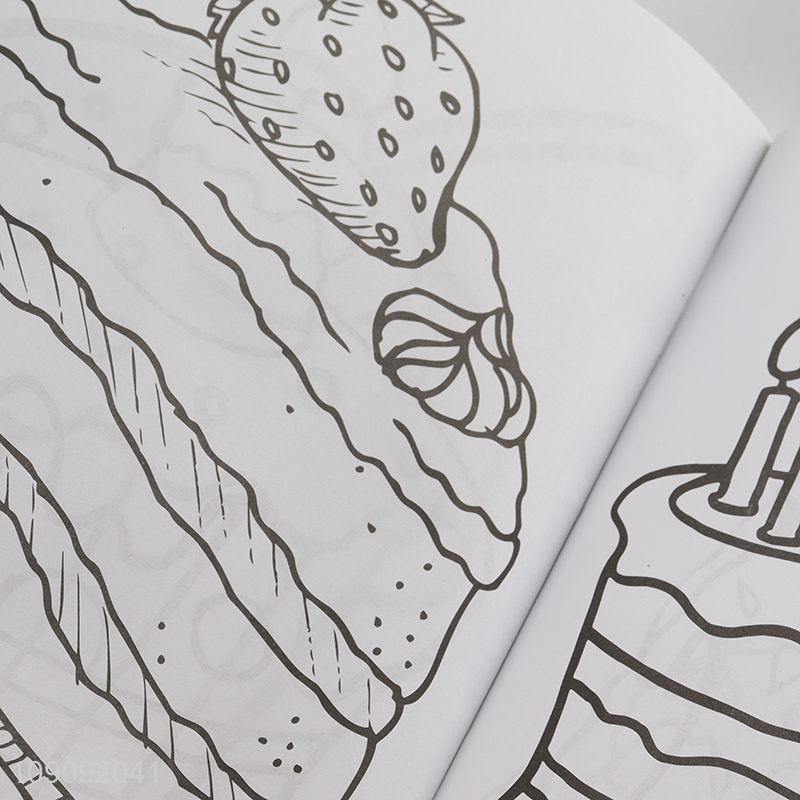 New Product 24Pages Birthday Cake Coloring Book for Kids Children