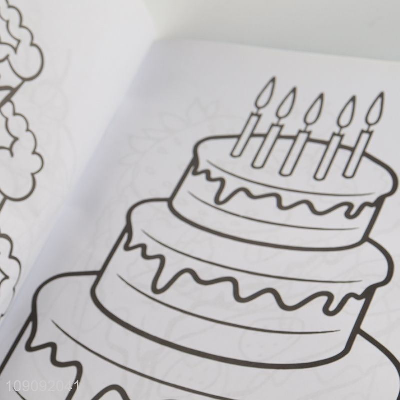 New Product 24Pages Birthday Cake Coloring Book for Kids Children