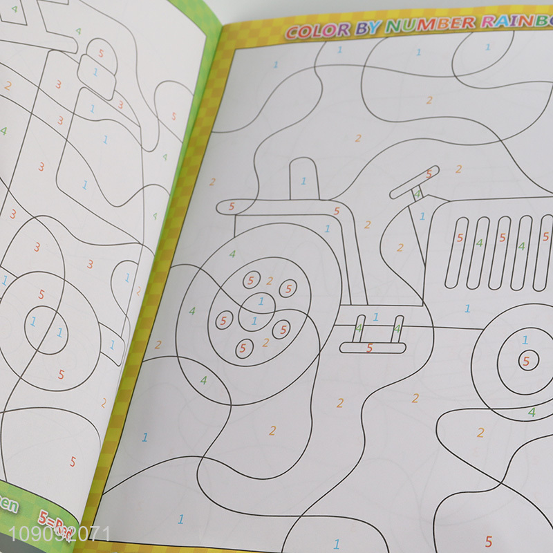 High Quality 16Pages Transportation Coloring Book for Kids Boys Girls