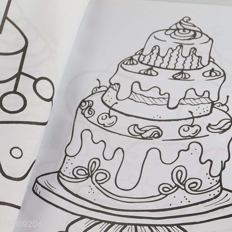 New Product 24Pages Birthday Cake Coloring Book for Kids Children