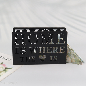 New Arrival Metal Tissue Holder Hollow Out Napkin Holder for Table