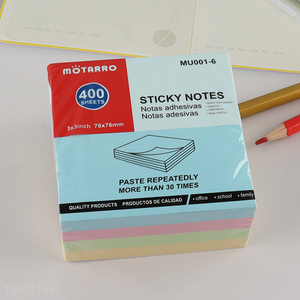 Wholesale 400 Sheets 3X3 Inch Self-Sticky Notes Pads for Office School