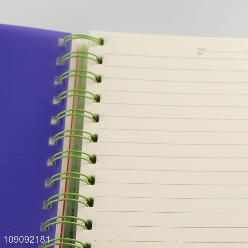New Arrival 4 Subject Spiral Notebook with Waterproof Plastic Hardcover