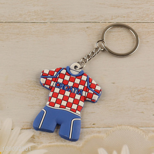 Wholesale Croatia Keychain Rubber Keychain Soccer Gift for Men Women