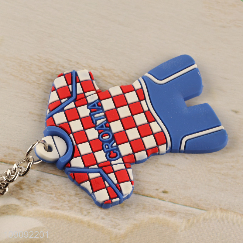 Wholesale Croatia Keychain Rubber Keychain Soccer Gift for Men Women