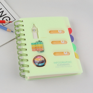 New Arrival 4 Subject Spiral Notebook with Waterproof Plastic Hardcover