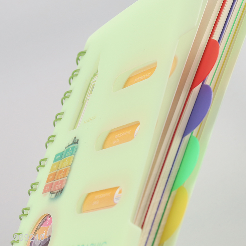 New Arrival 4 Subject Spiral Notebook with Waterproof Plastic Hardcover