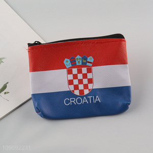 Factory Price Faxu Leather Coin Purse Waterproof Zippered Coin Wallet