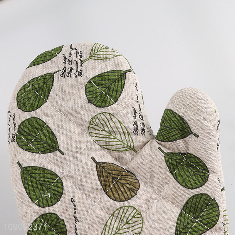 New products leaves pattern cotton microwave oven mitts pot holder