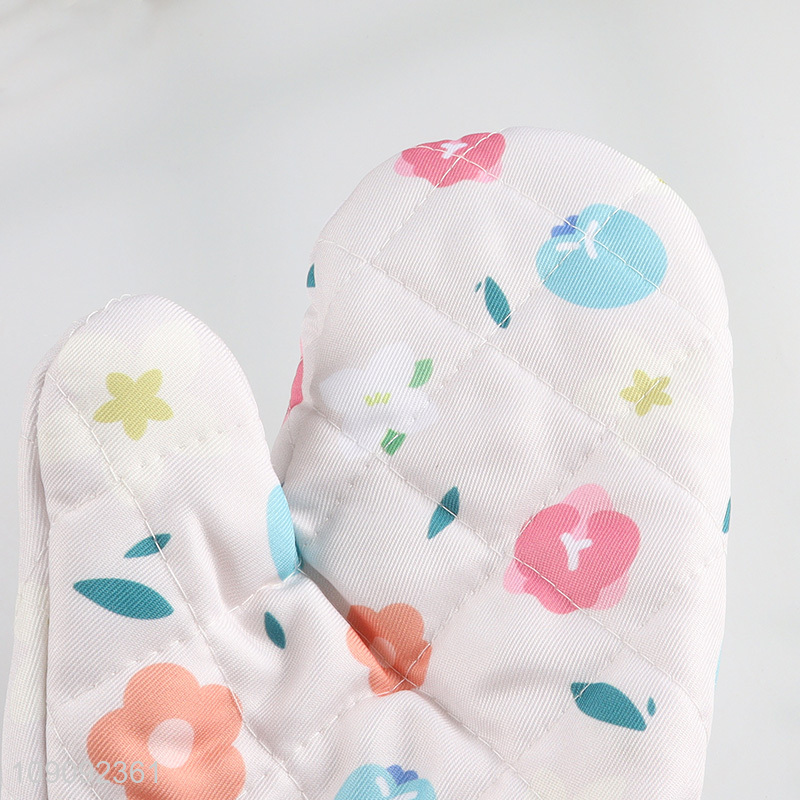 Factory supply flower pattern cotton microwave oven mitts pot holder for kitchen