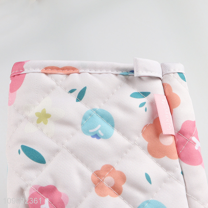 Factory supply flower pattern cotton microwave oven mitts pot holder for kitchen