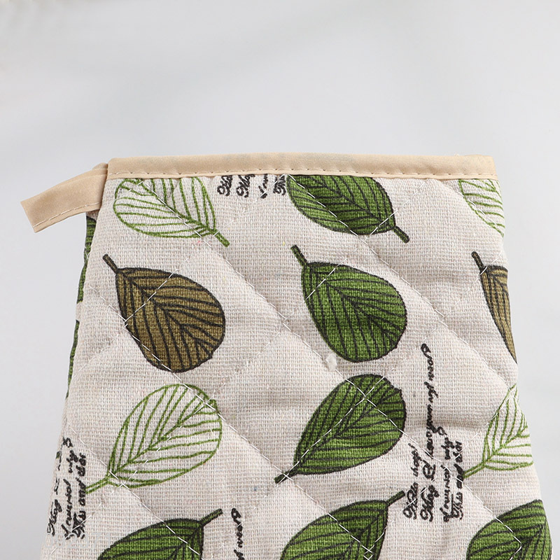 New products leaves pattern cotton microwave oven mitts pot holder