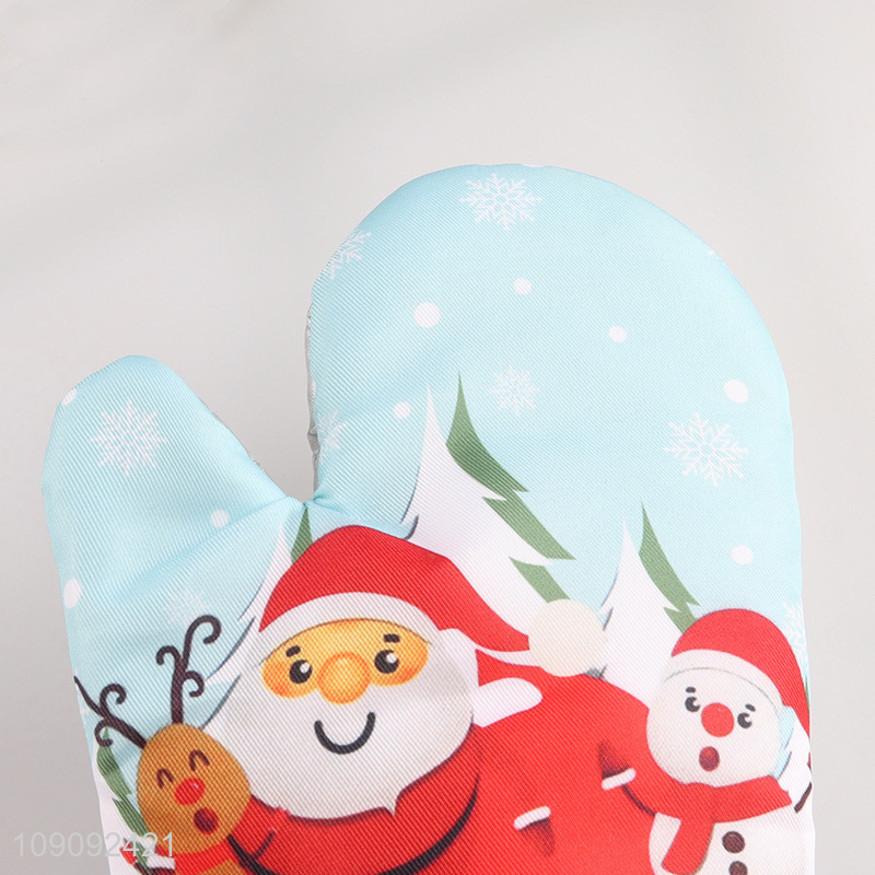 Good sale christmas series home kitchen microwave oven mitts hot pad set