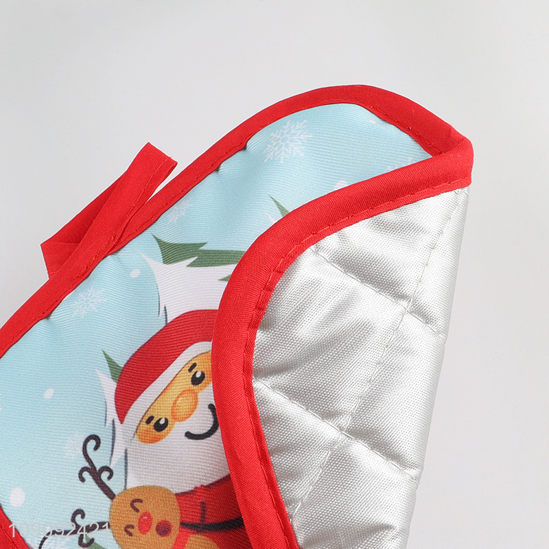 Good sale christmas series home kitchen microwave oven mitts hot pad set