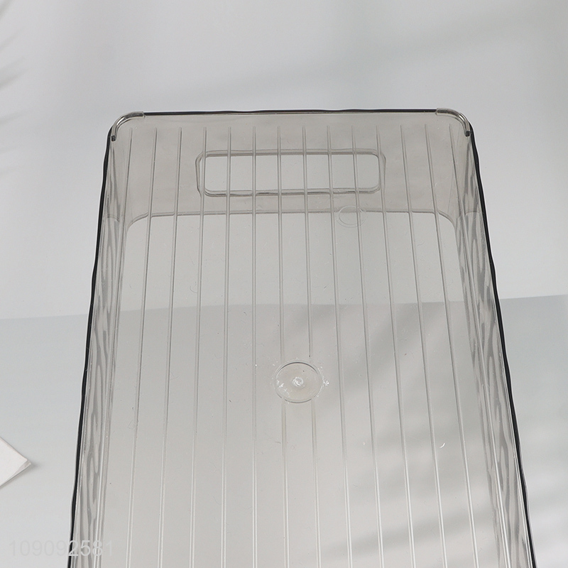 Top selling clear home office desktop organizer storage box with handle