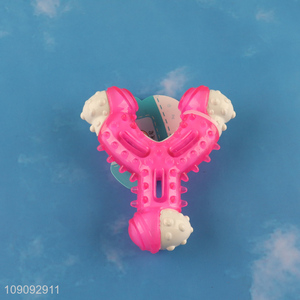 Hot Sale Squeaky Dog Toy Bite Resistant Y Shape Dog Teething Toy