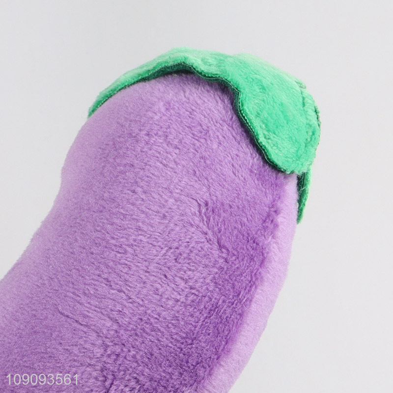 Best selling eggplant shape plush toy chew toys squeaky toys