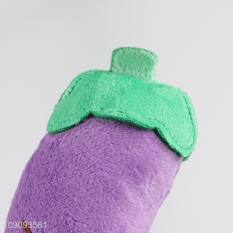 Best selling eggplant shape plush toy chew toys squeaky toys