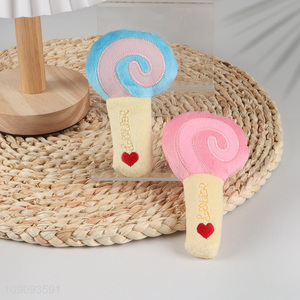 New product lolipop shape plush chew toys squeaky toys for pet