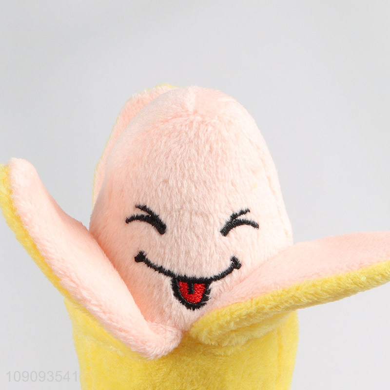 New arrival banana shape pet plush toys chew toys squeaky toys