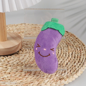 Best selling eggplant shape plush toy chew toys squeaky toys