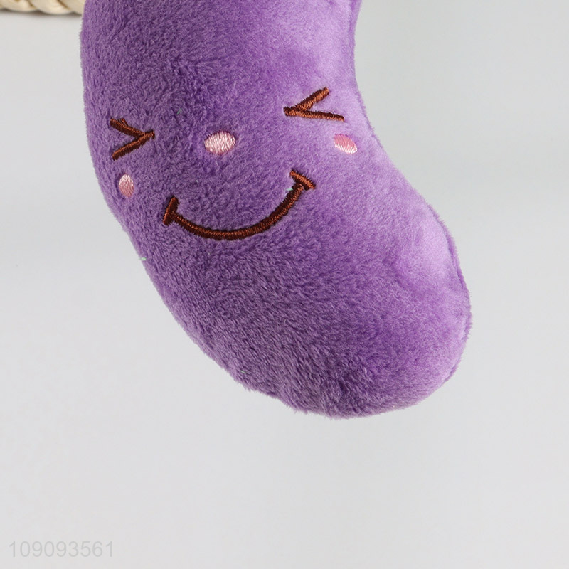 Best selling eggplant shape plush toy chew toys squeaky toys