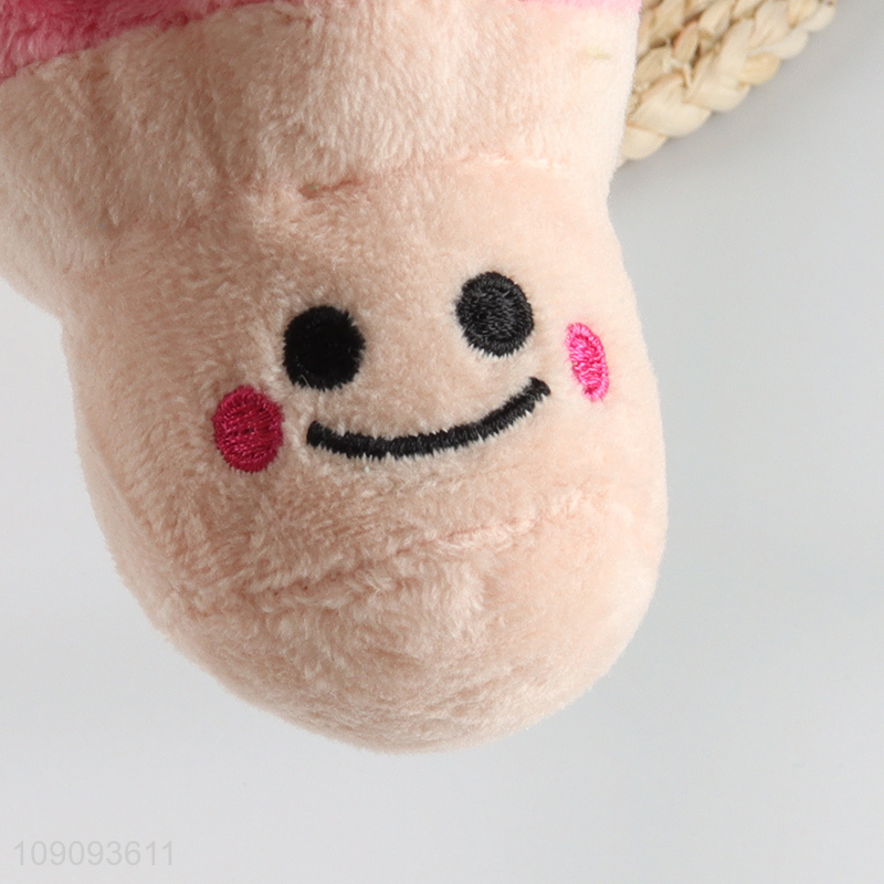 Low price mushroom shape grinding teeth squeaky toys pet toys