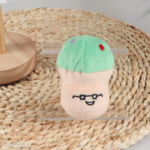 Low price mushroom shape plush bite-resistant chew toys squeaky toys