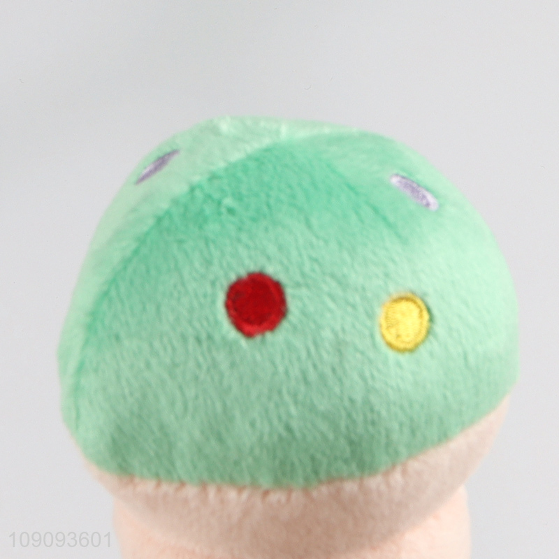 Low price mushroom shape plush bite-resistant chew toys squeaky toys