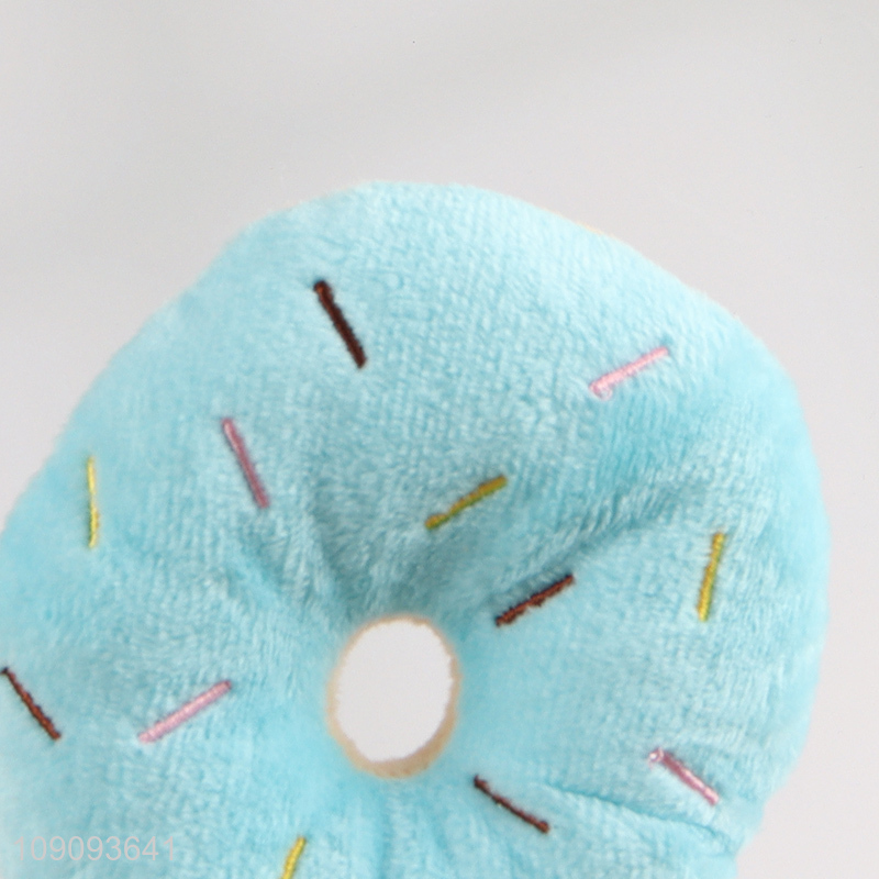 Best sale donut shape plush toys grinding teeth squeaky toys for pet