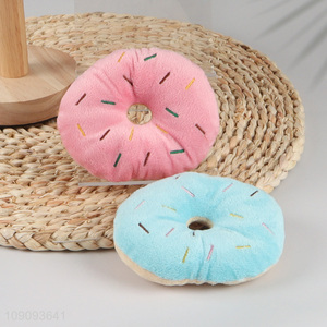 Best sale donut shape plush toys grinding teeth squeaky toys for pet