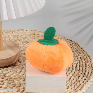 China supplier pumpkin shape plush pet grinding teeth squeaky toys