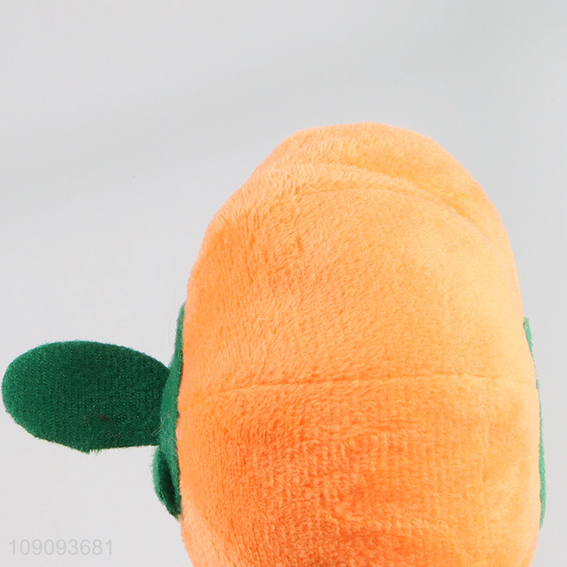China supplier pumpkin shape plush pet grinding teeth squeaky toys