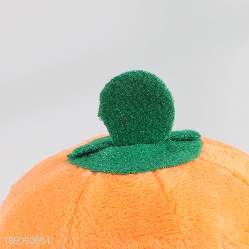 China supplier pumpkin shape plush pet grinding teeth squeaky toys