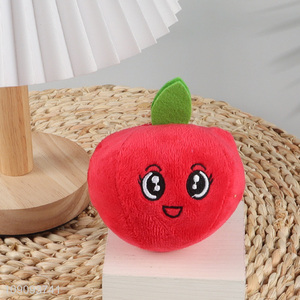 Top quality apple shape grinding teeth squeaky toys pet plush toy