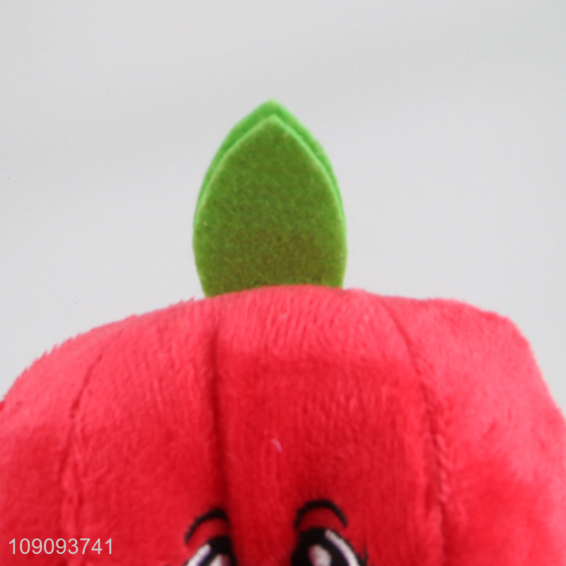 Top quality apple shape grinding teeth squeaky toys pet plush toy