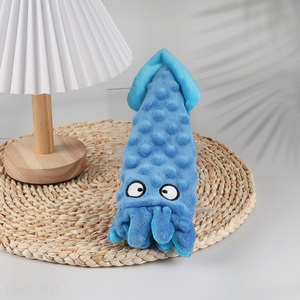 Hot selling squid shape pet chew toy grinding teeth squeaky toys